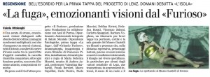 Il Furioso-La Fuga 1 recensione. Gazzetta di Parma